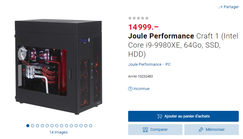 Joule Performance Craft 1 (Intel Core i9-9980XE, 64Go, SSD, HDD)