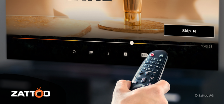 Replay TV chez Zattoo : nouvelle fonctionnalité « Skip » pour sauter les publicités TV