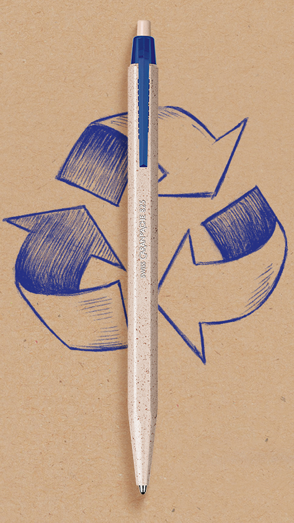 Un stylo fabriqué à partir de copeaux de bois issus de la fabrication des crayons Caran d’Ache
